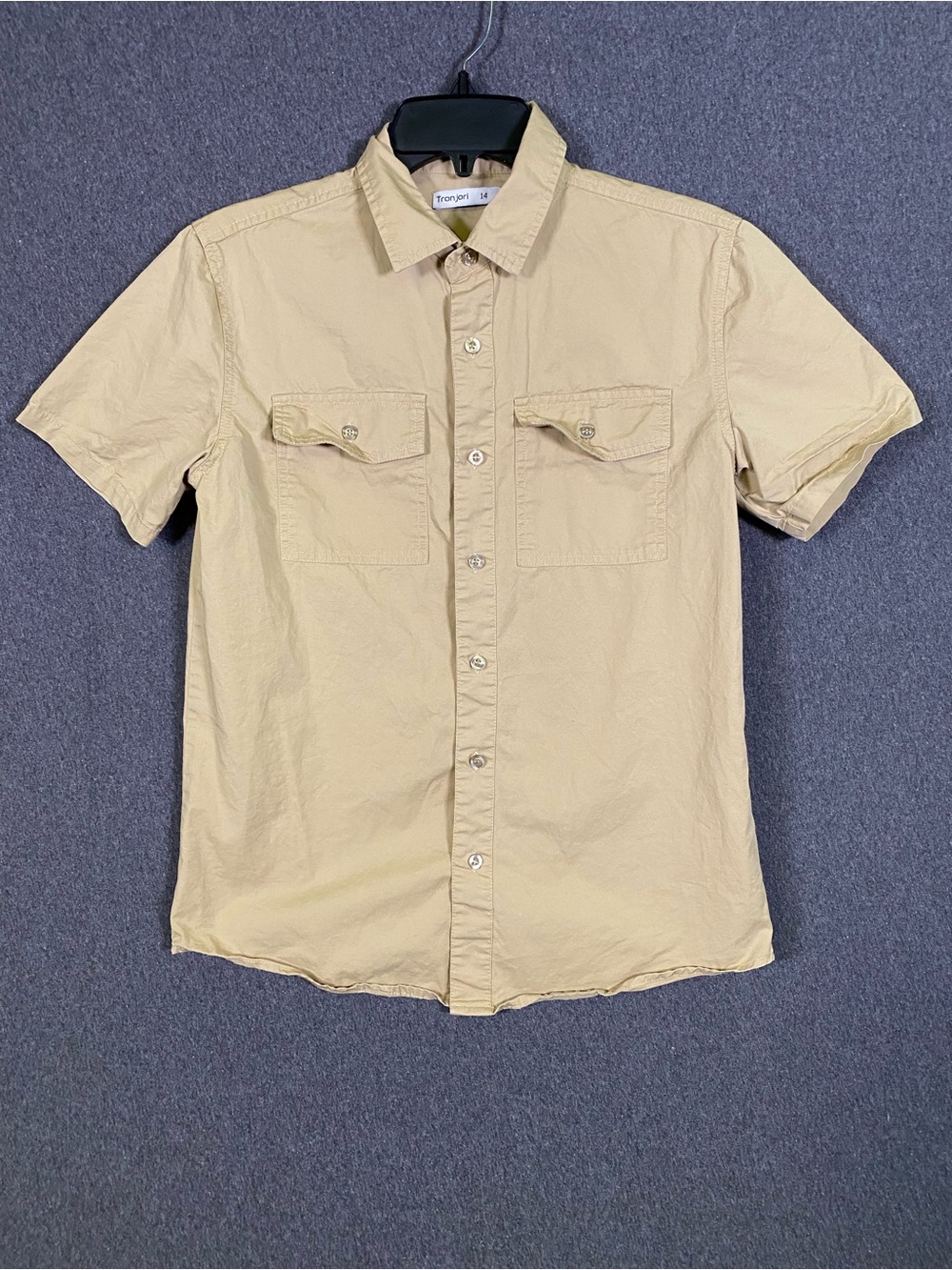 Women’s Short Sleeve Button-Up Shirt - Beige